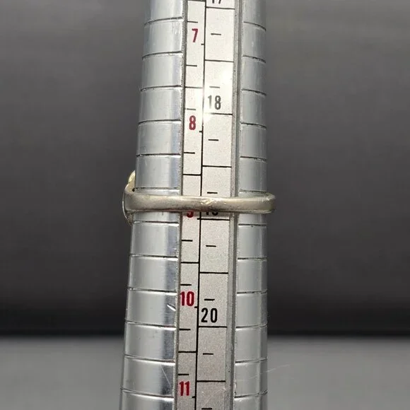 Vintage Sterling Silver Garnet Ring Size 9 Repousse Signed STS Art Nouveau Style - Picture 12 of 13